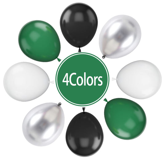 Paready dark green balloons closeup showing rich color and latex finish.
