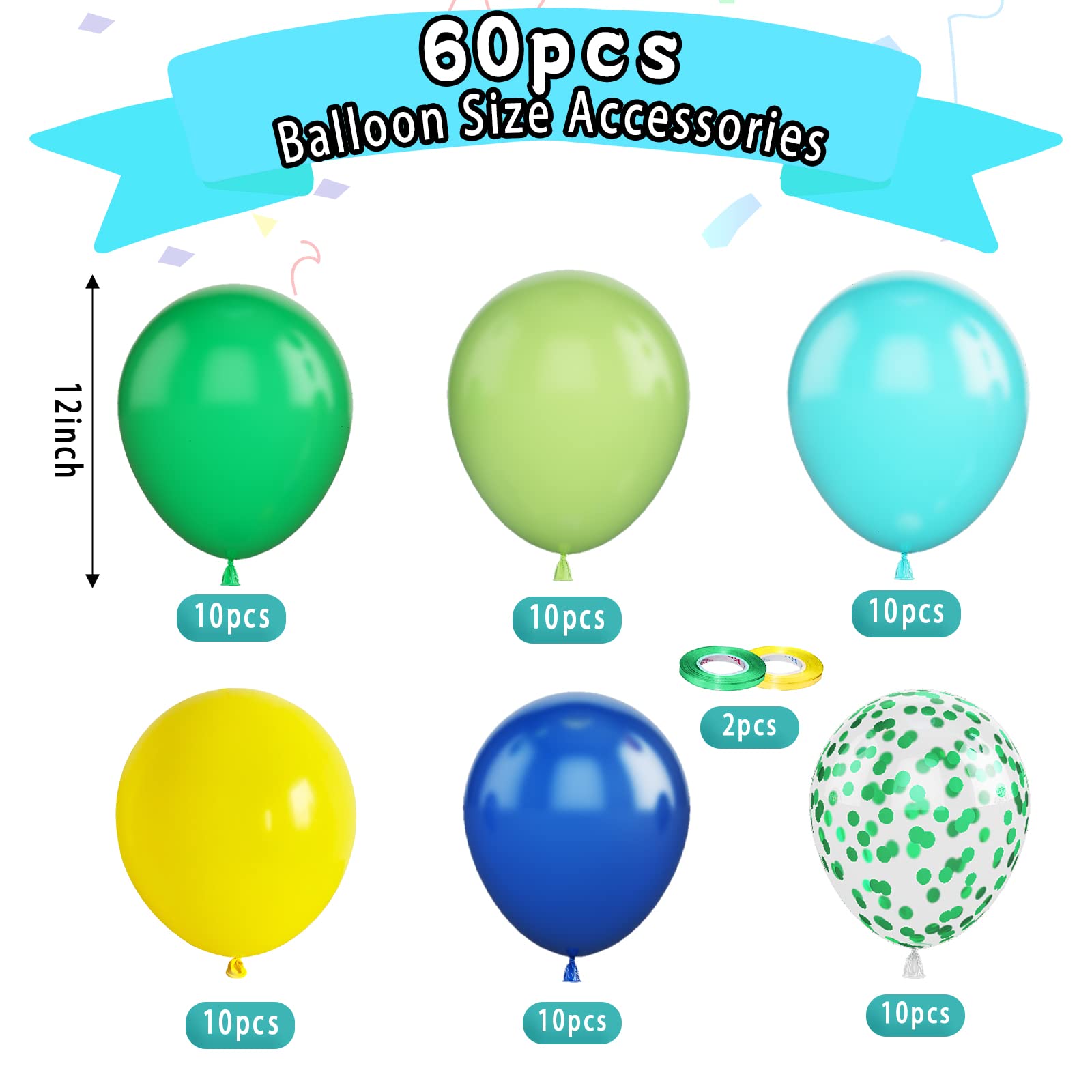 Paready green confetti balloons add festive texture for memorable parties