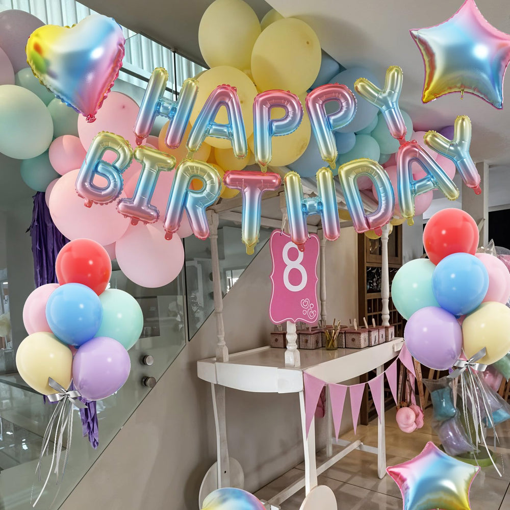 Paready green and light blue 12in latex balloons create fresh vibes.