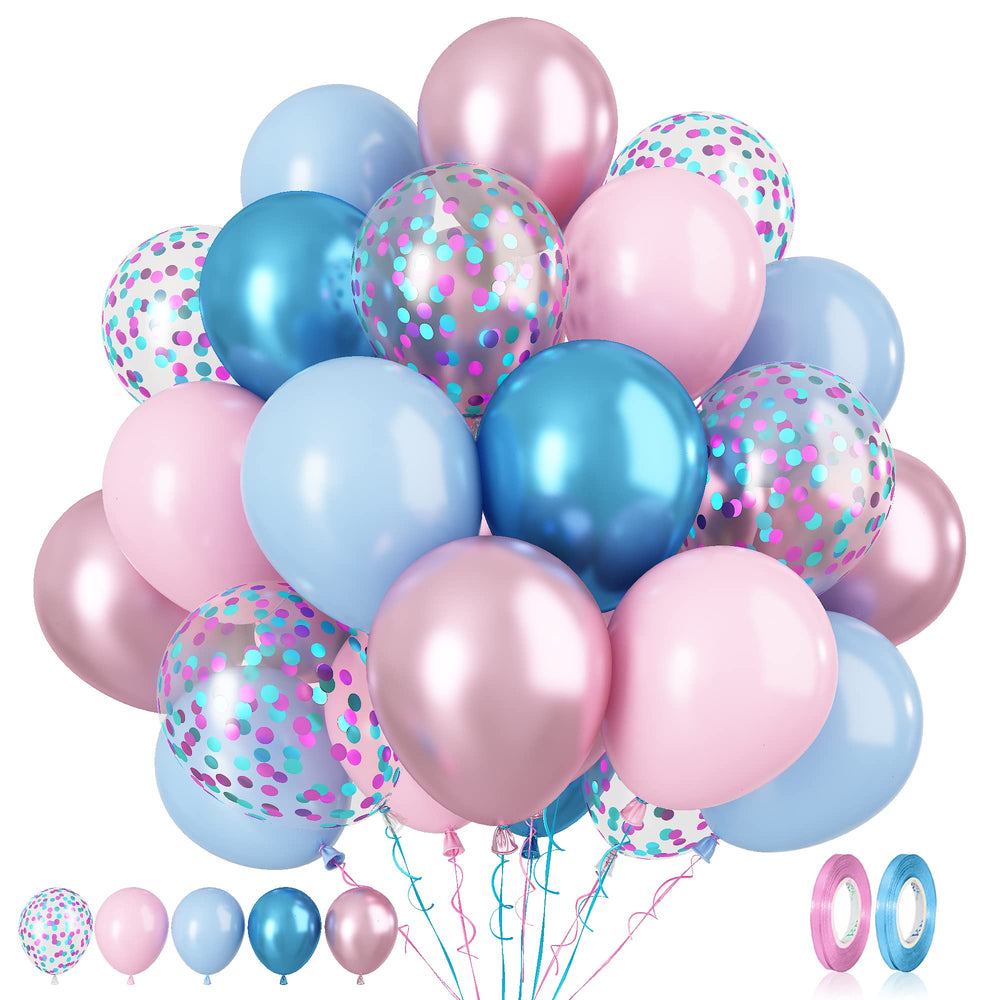 Paready macaron pink and blue balloons pack for elegant gender reveal or baby shower decor