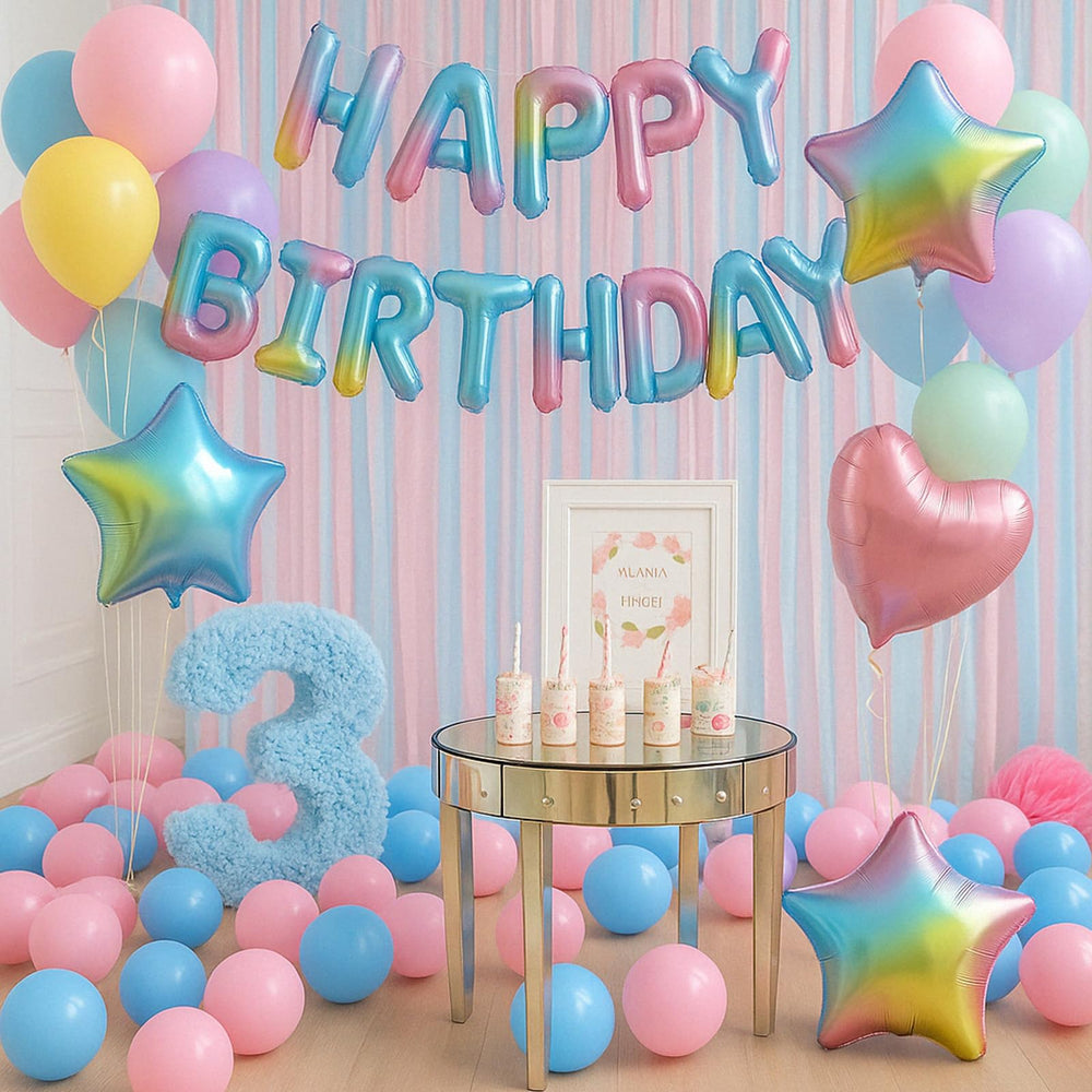 Paready magenta pink 12in latex balloons brighten table decor.