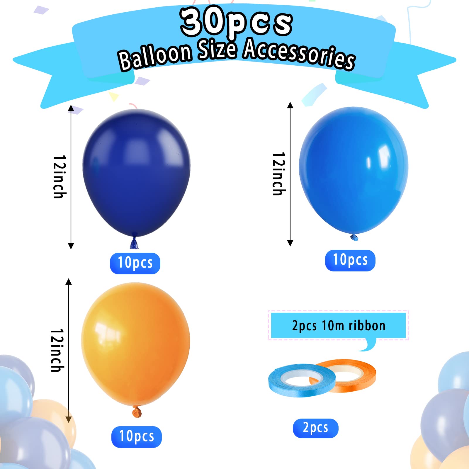 Paready matte dark blue balloons provide durable color for lasting party displays.