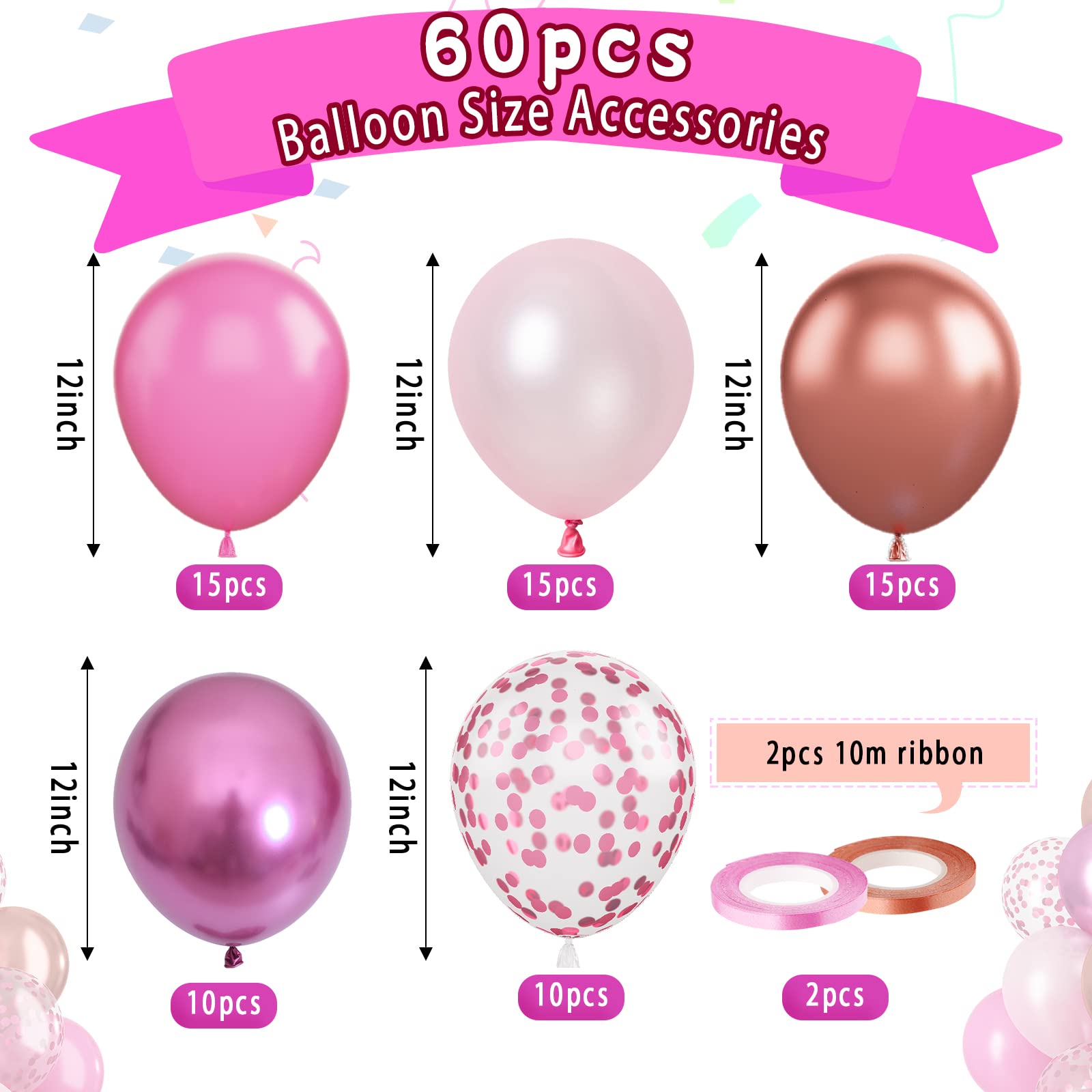 Paready matte pink balloons create a chic backdrop for baby showers.