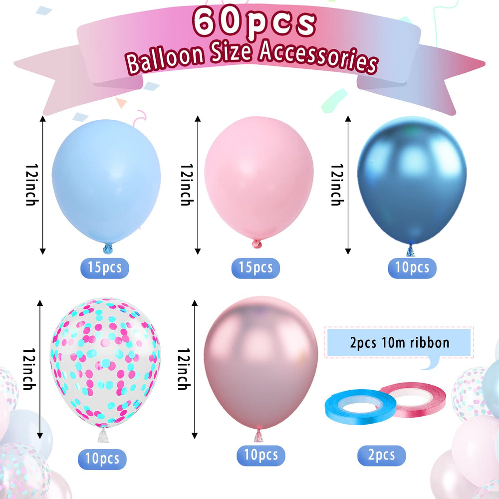 Paready metallic pink and blue balloons add a glossy finish to party celebrations