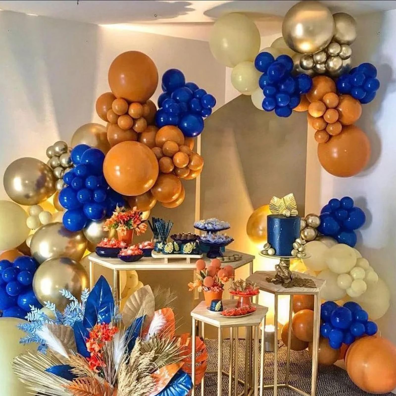 Paready orange balloons with ribbons for easy, stylish decoration.