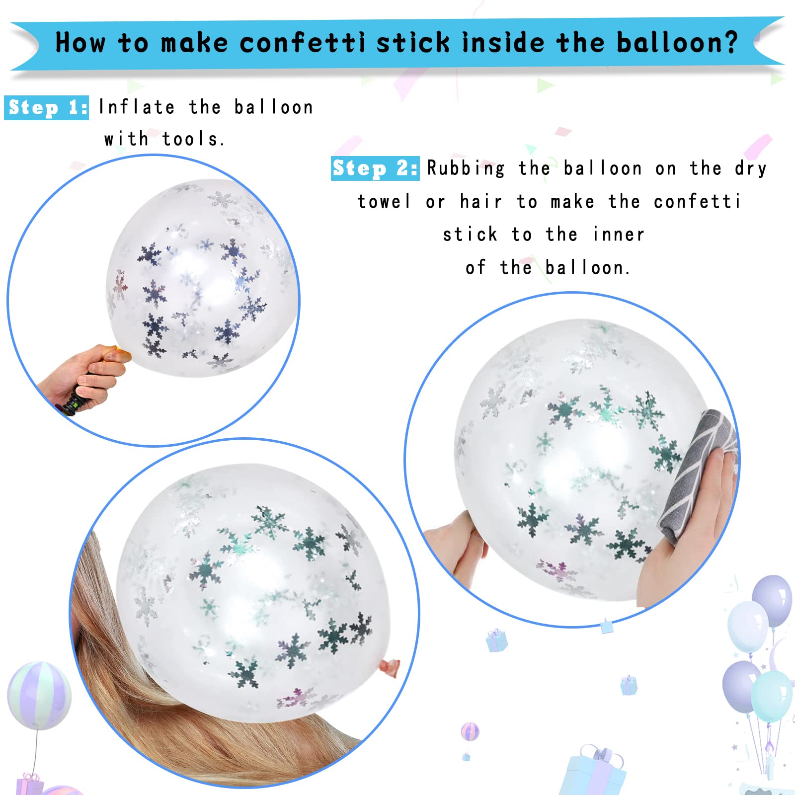 Paready pastel purple balloons pair well with white or snow décor.