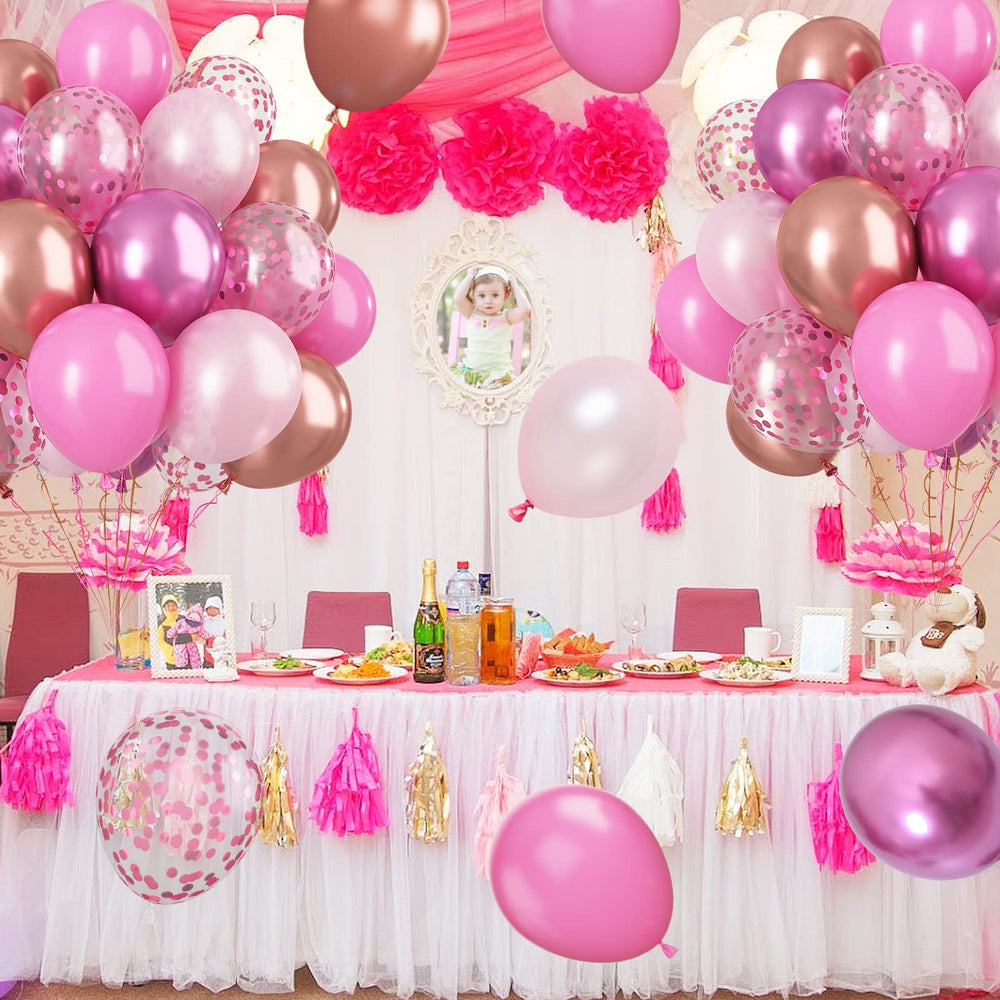 Paready pink theme balloons set ready for birthdays and bridal events.