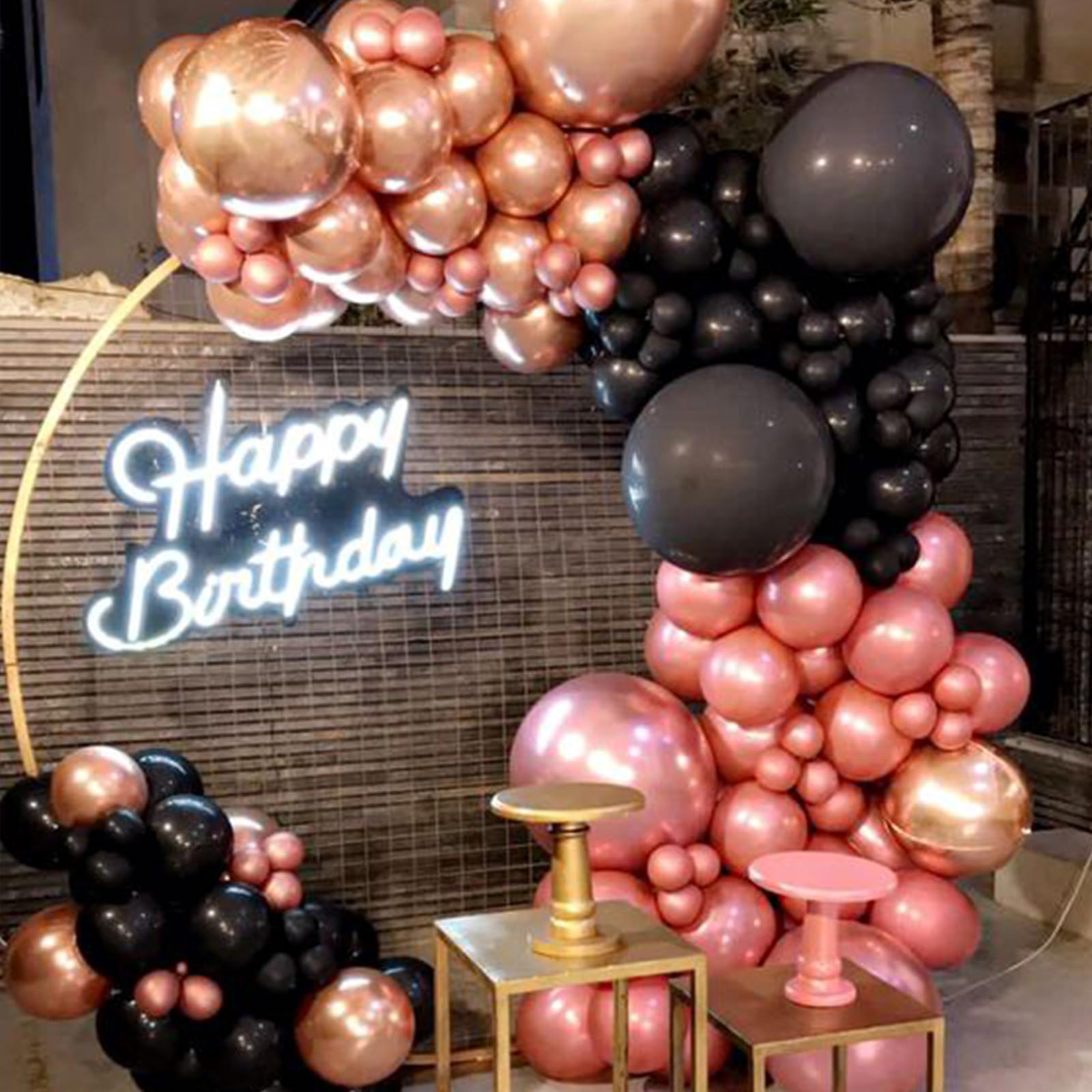 Paready rose-gold confetti balloons to add sparkle and festive flair