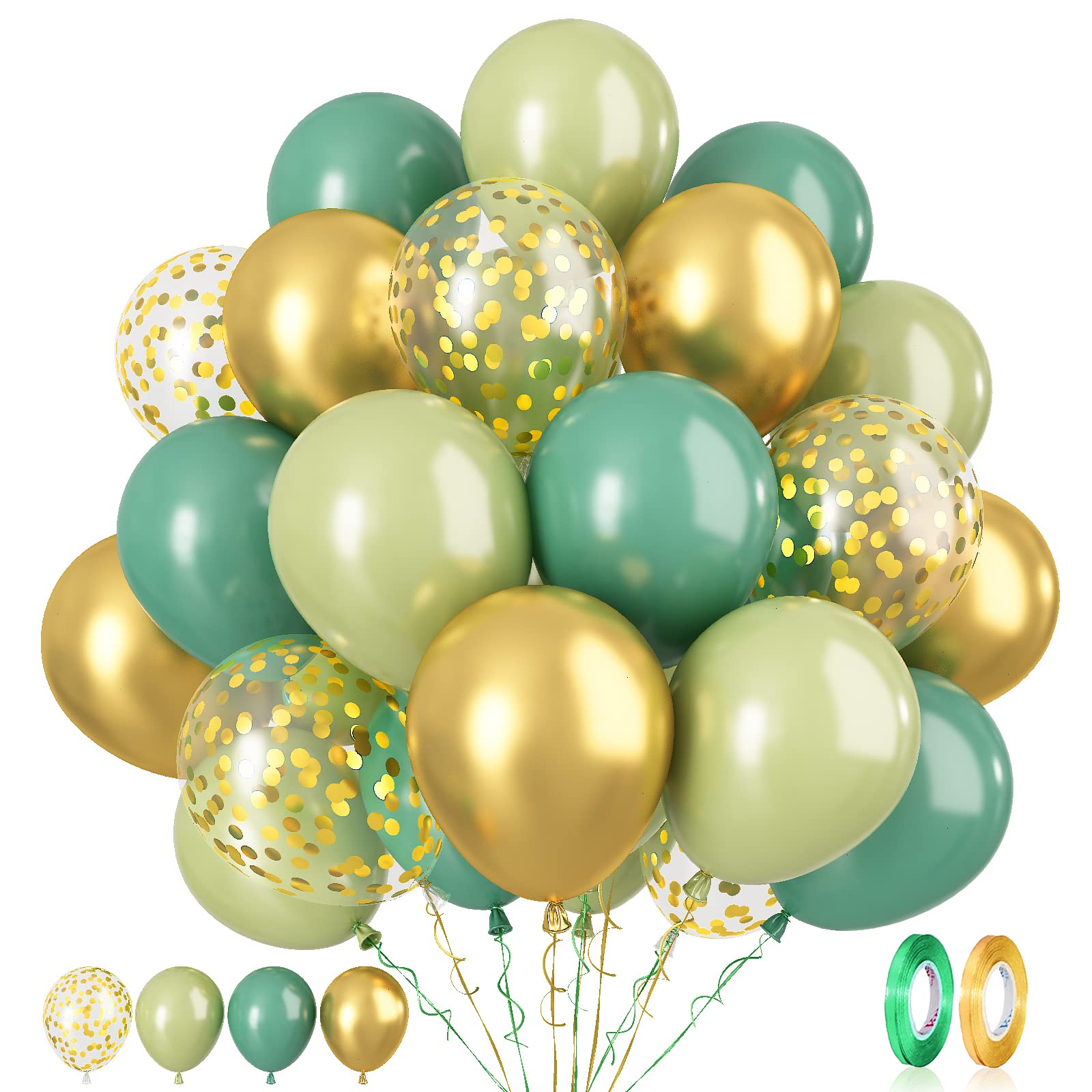 Paready sage green balloons collection for elegant birthday decor and sophisticated shade coordination.