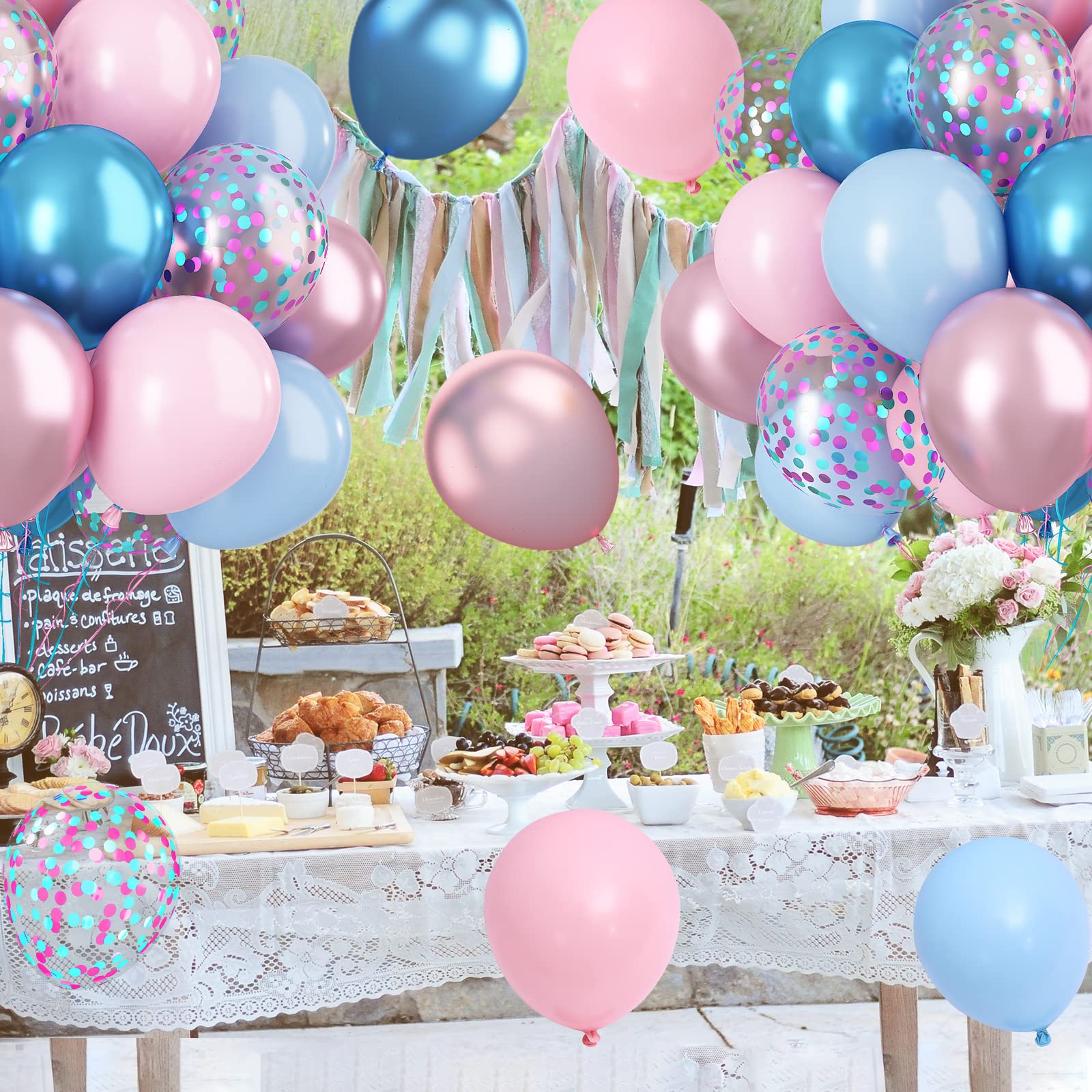 Paready wedding and baby shower decor balloons create cohesive color theme