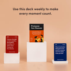 Parents Are Human Preteens Are Human card design highlights quality handling