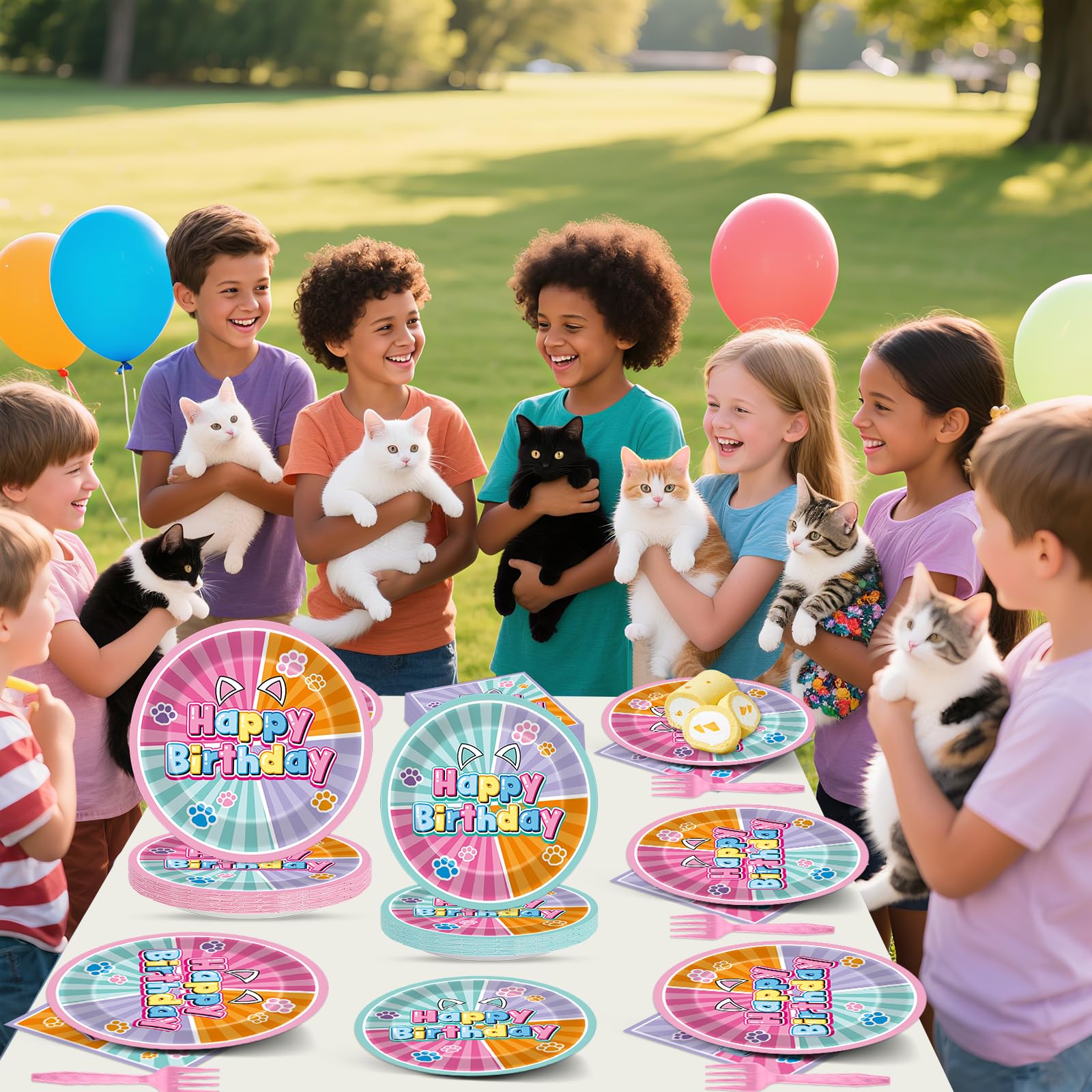Pargreeff Cat-theme decor kit adds festive flair for parties.