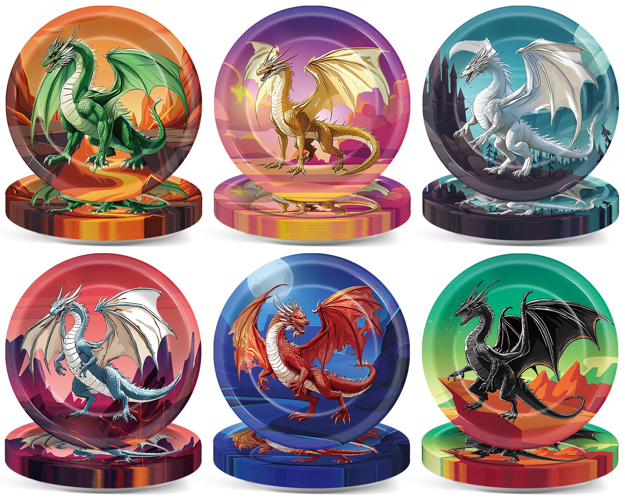 Pargreeff dragon plates 60-pack for easy party setup and quick cleanup.