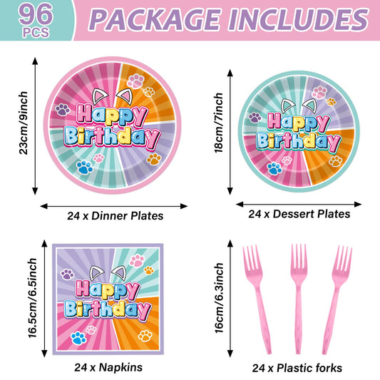 Pargreeff Super Cat 7-inch dessert plates for kid-friendly treats.
