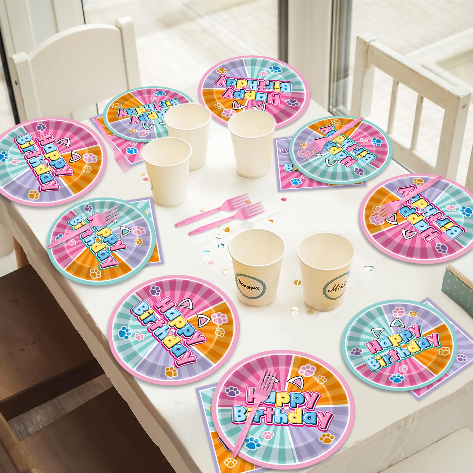 Pargreeff Super Cat tableware set with cat ears and cheerful print.