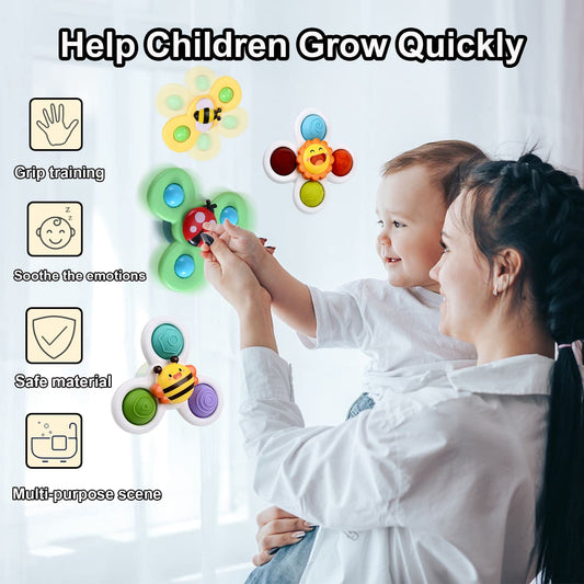 PARHILYAR cartoon shape spinner attached to window for toddler exploration