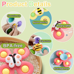 PARHILYAR suction cup spinner sticks to tub or car window