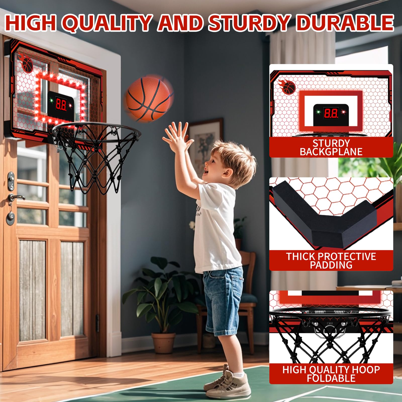 PAROTO three basketballs and pump included for quick setup.
