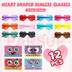 PARSUP Valentine card pattern 3 with heart glasses, colorful and engaging.