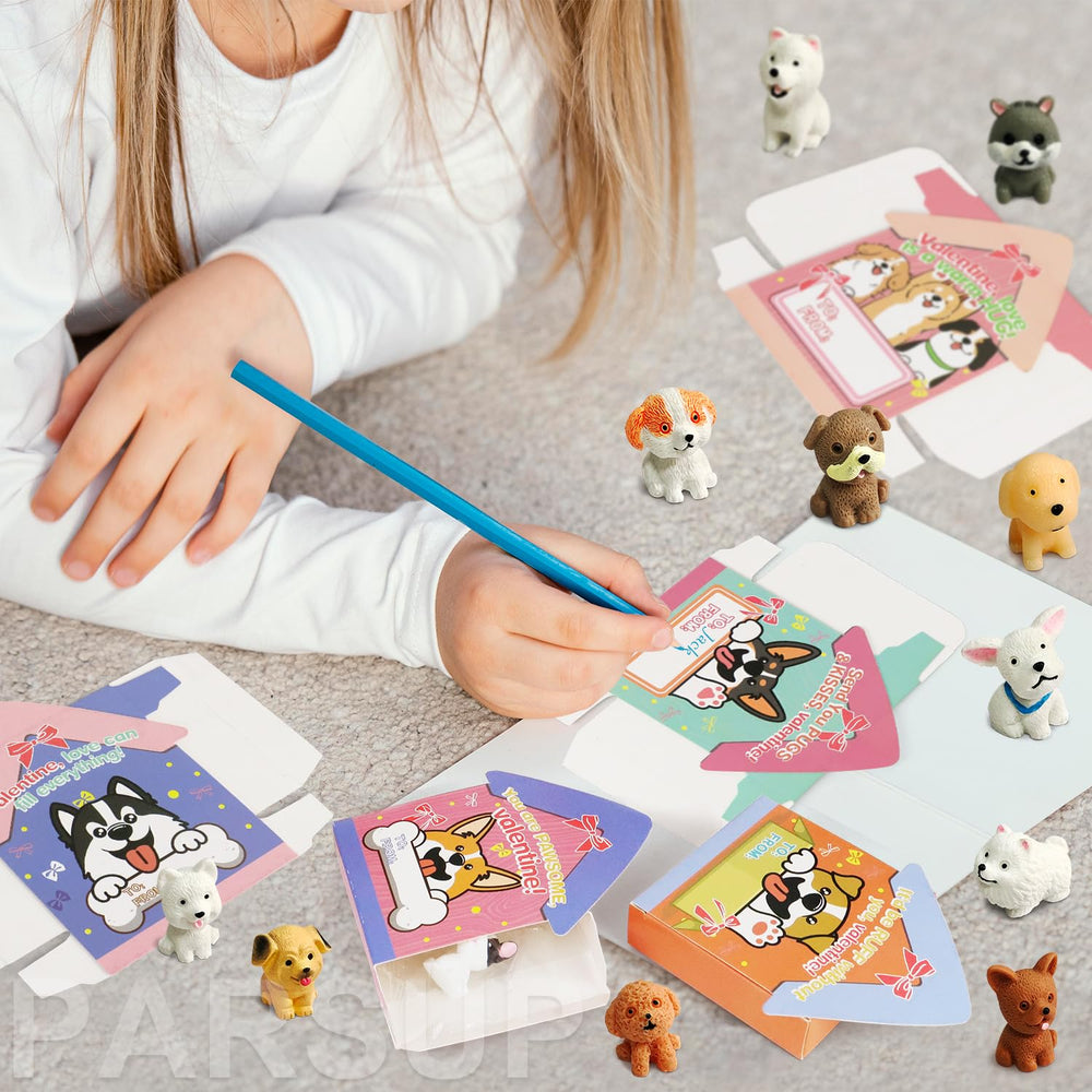 PARSUP classroom exchange scenario featuring dog houses and cards.