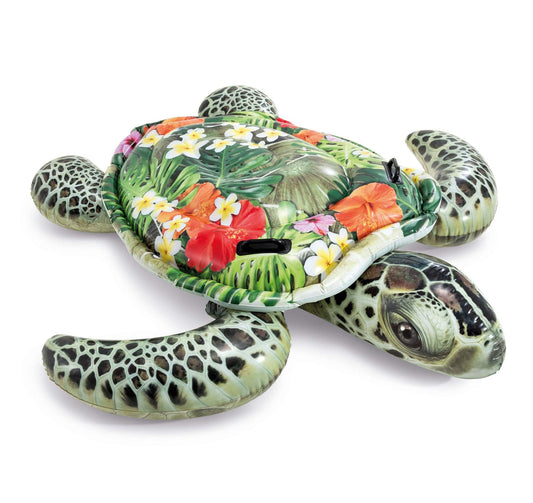 Parts Realistic Sea Turtle inflatable ride-on pool float with ample lounging space.