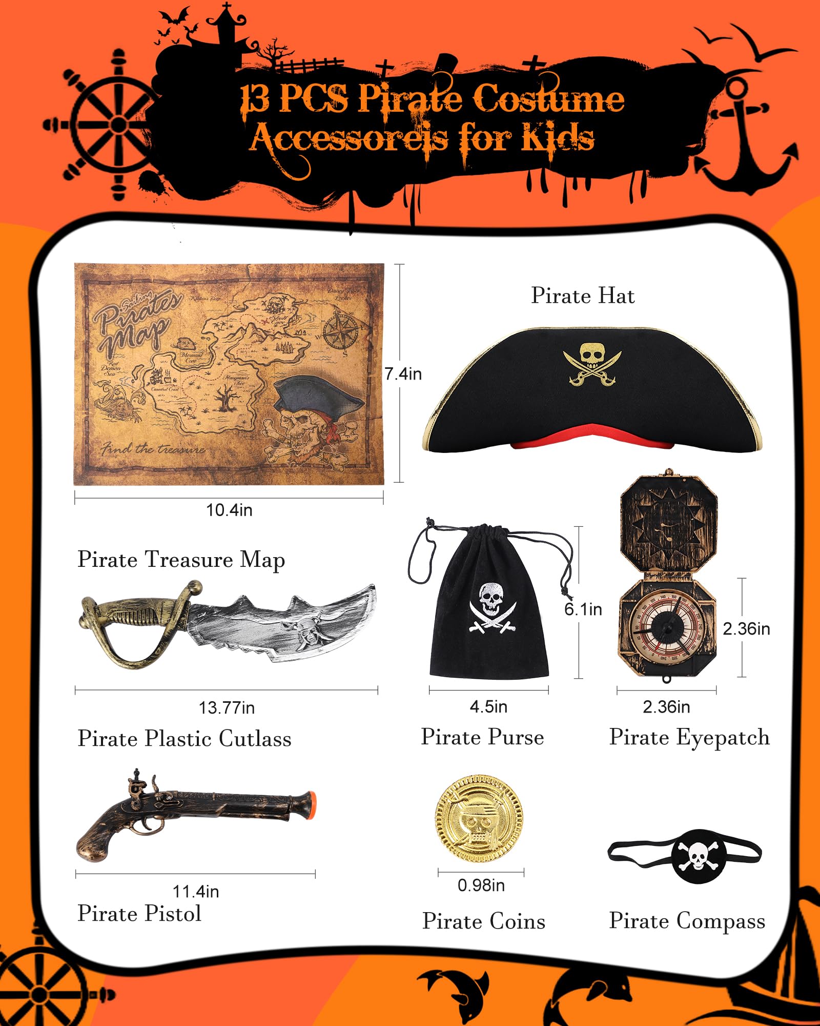 PARTTELY pirate eyepatch; quick-fit prop adds adventurous detail to dress-up.