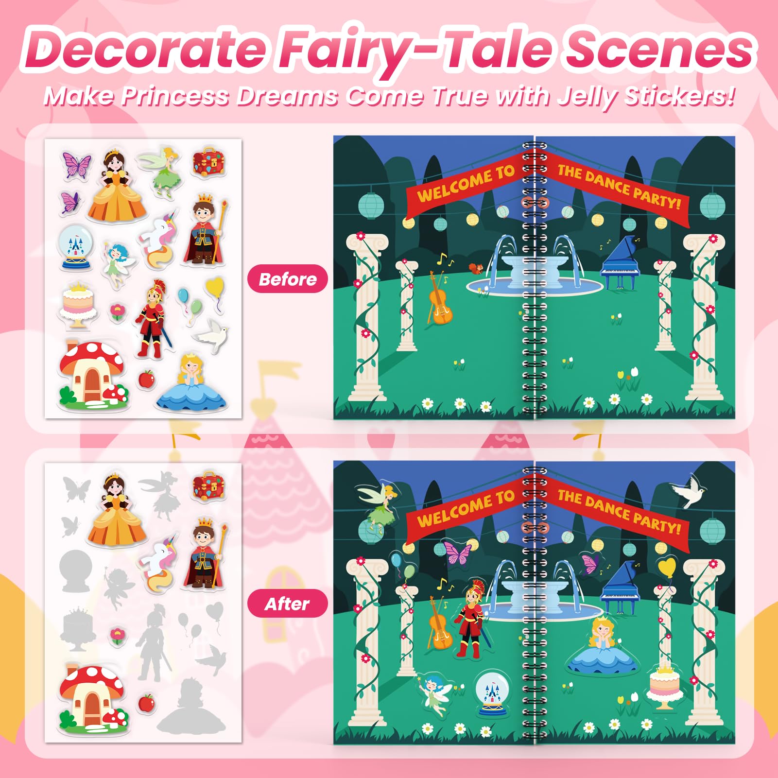PARTYWIND Magical prince and princess accessory scenes for creative storytelling