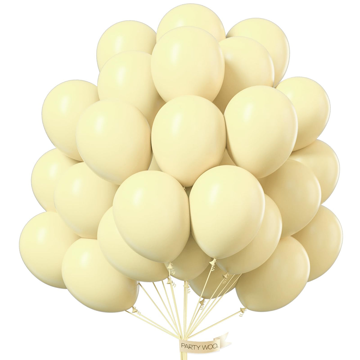 PartyWoo pastel yellow balloons 12in for bright party décor and photo moments