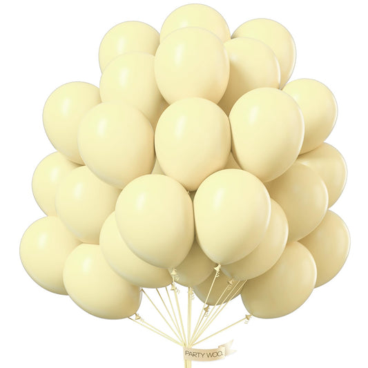 PartyWoo pastel yellow balloons 12in for bright party décor and photo moments