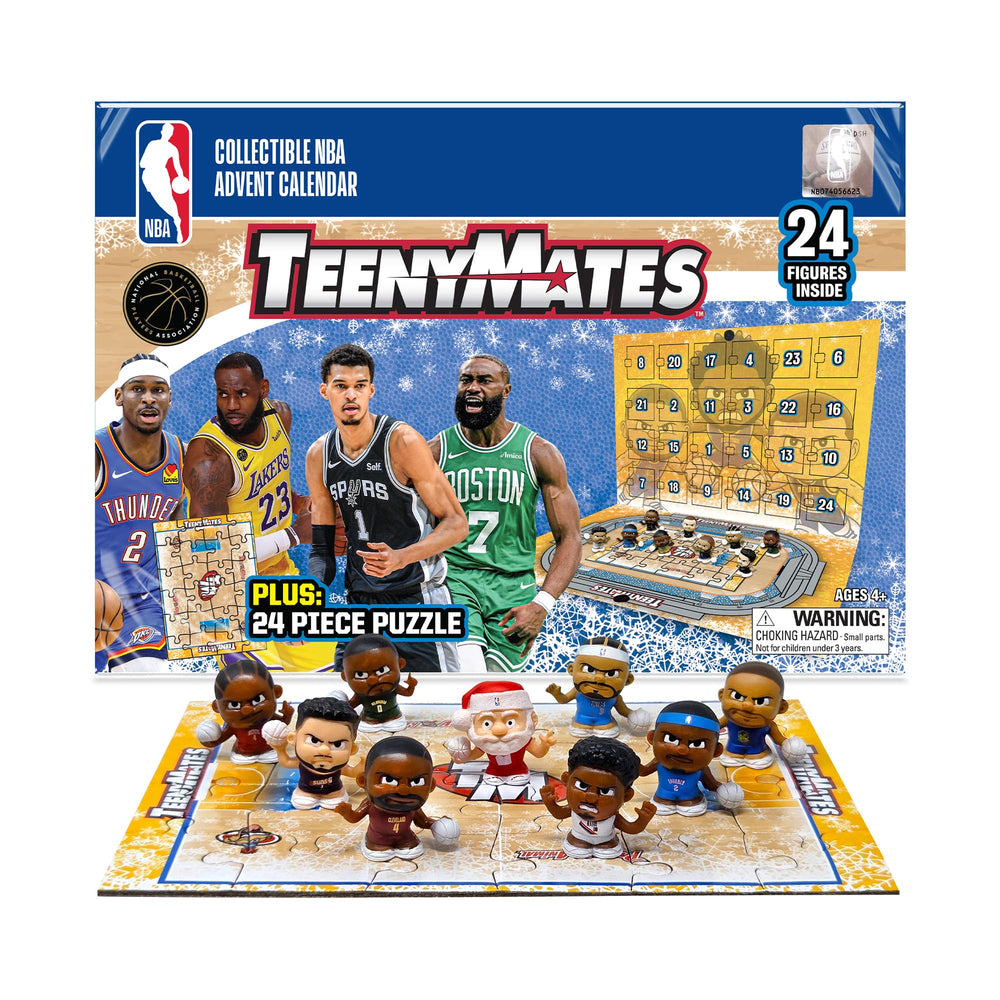 Party Animal NBA TeenyMates Advent Calendar cover—festive packaging for fans.