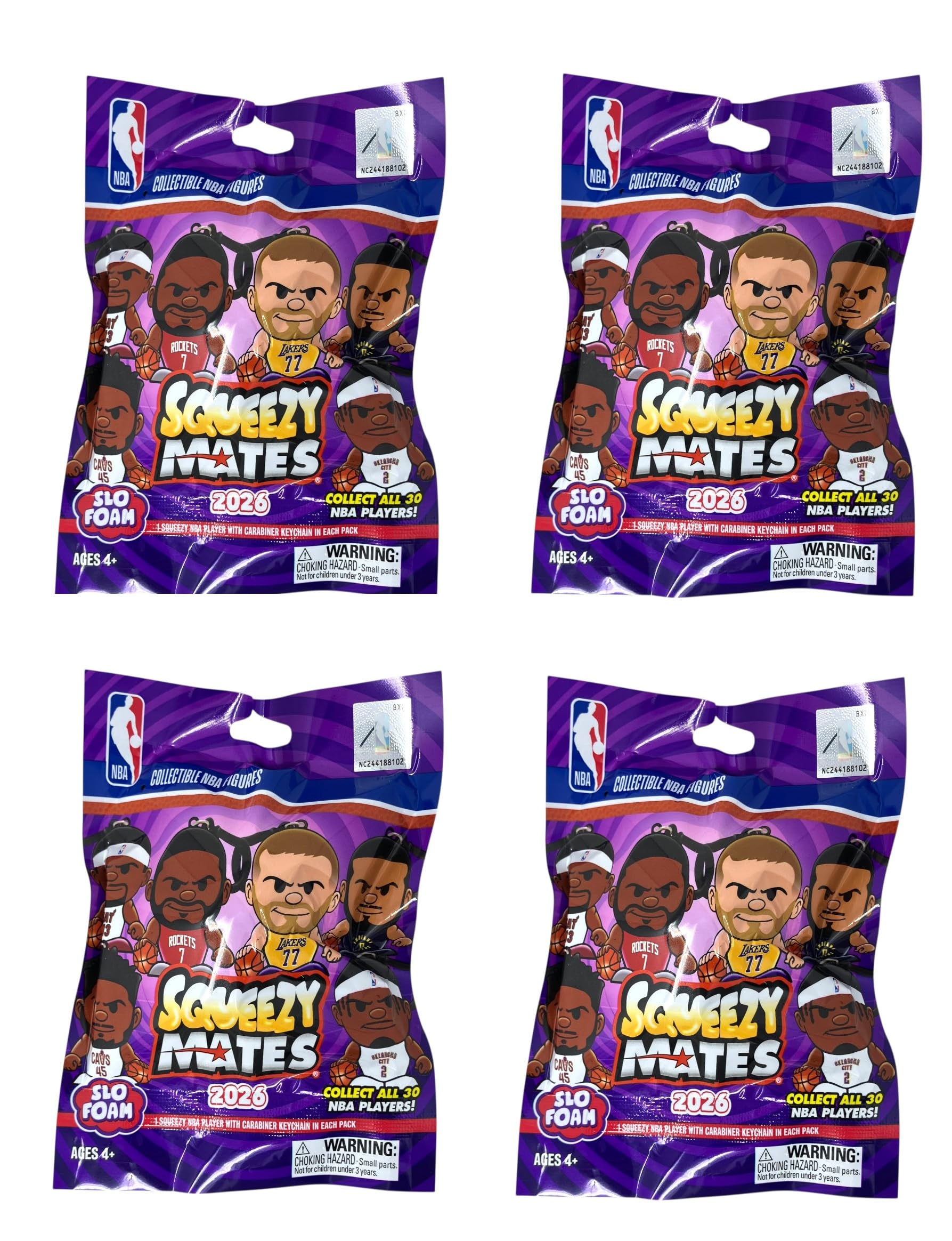 Party Animal SqueezyMates NBA Series 6 blind pack figure; soft foam for display and play