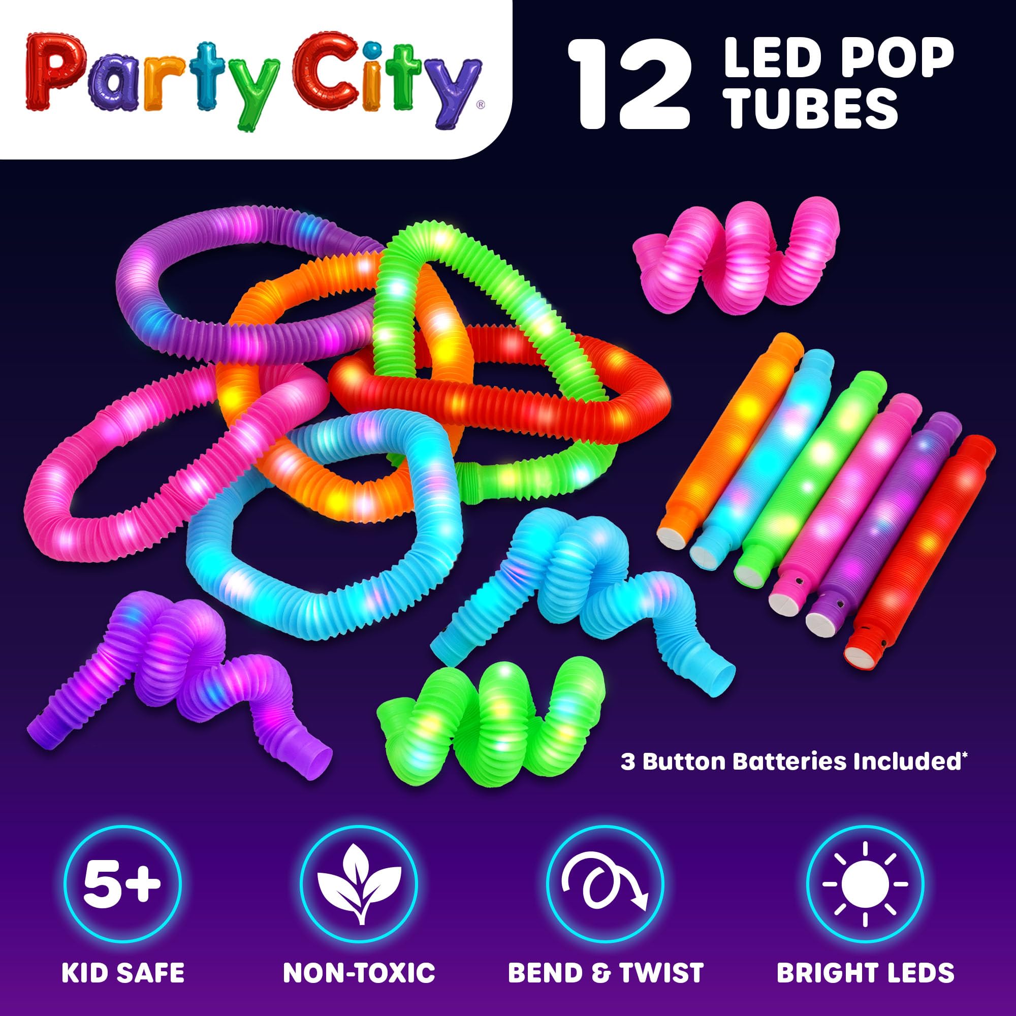 Party City LED pop tubes make festive, safe party favors