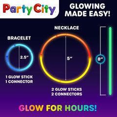 Party City glow bracelets and necklaces in neon colors