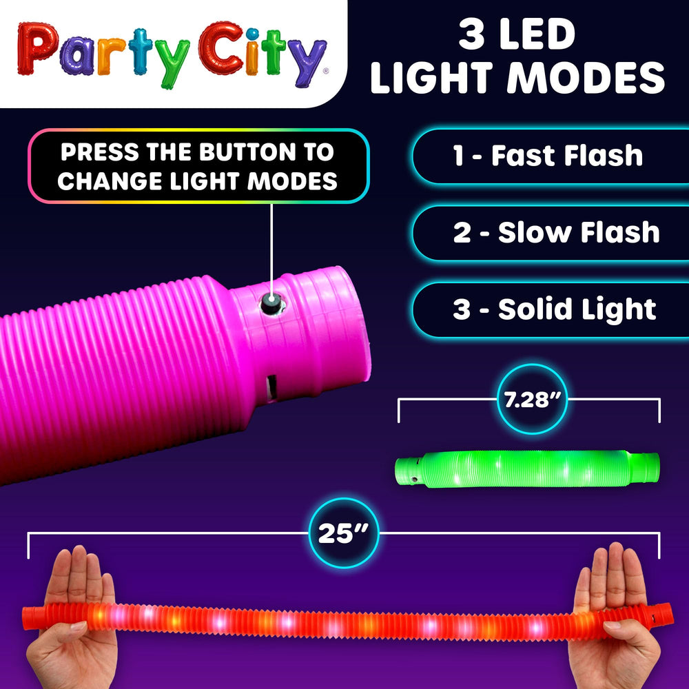 Party City glow in the dark tubes brighten parties and events