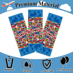  Party Greeting 3-piece tablecloth set for quick, clean event setup