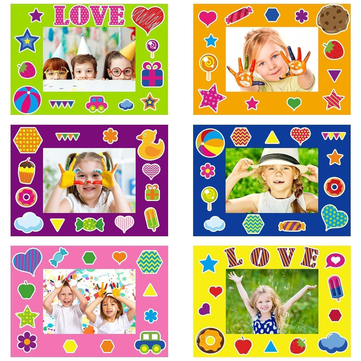 Party Greeting 30pack picture frame craft kit for kids' creative projects.