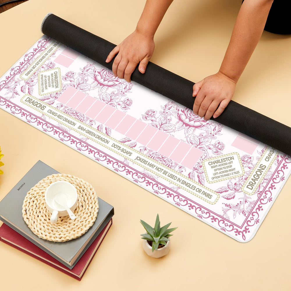 Party Greeting anti-slip backing keeps the mat steady during play.