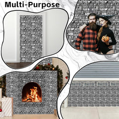 Party Greeting birthday medieval decor with cobblestone look for festive tables.