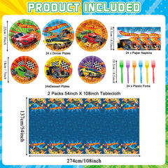 Party Greeting hot car dessert plates add festive flair to birthday desserts.