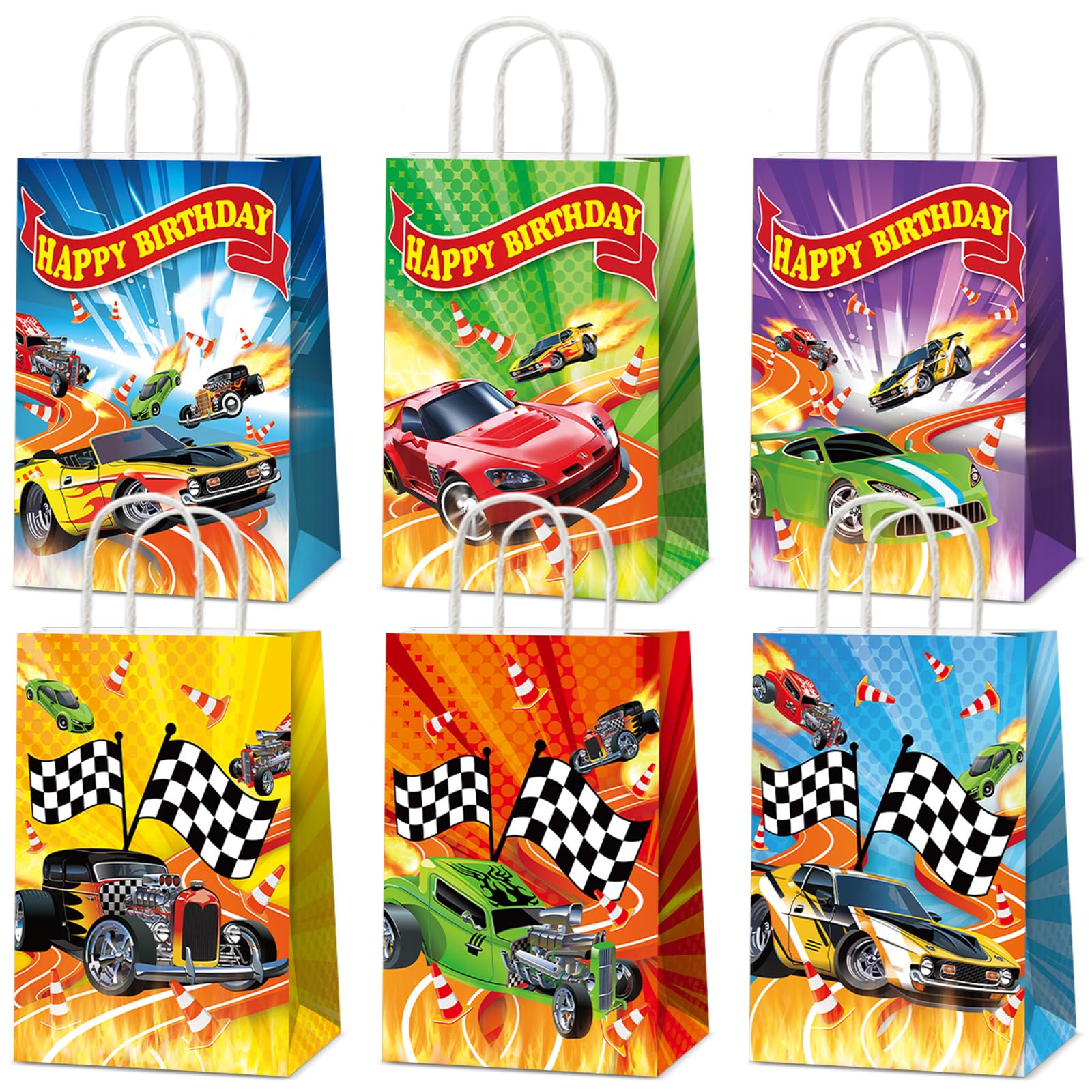 Party Greeting hot car wheel bag featuring racing wheel design for party favors.