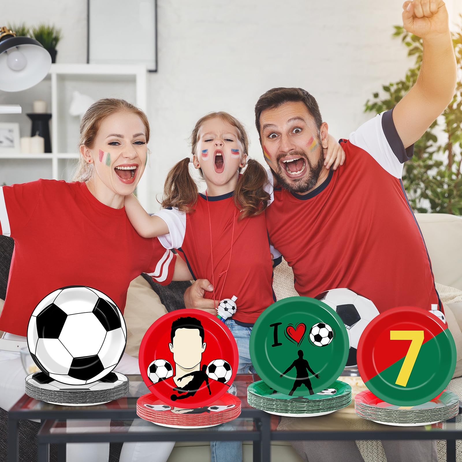 Party Greeting durable paper plates hold foods with printed quality.
