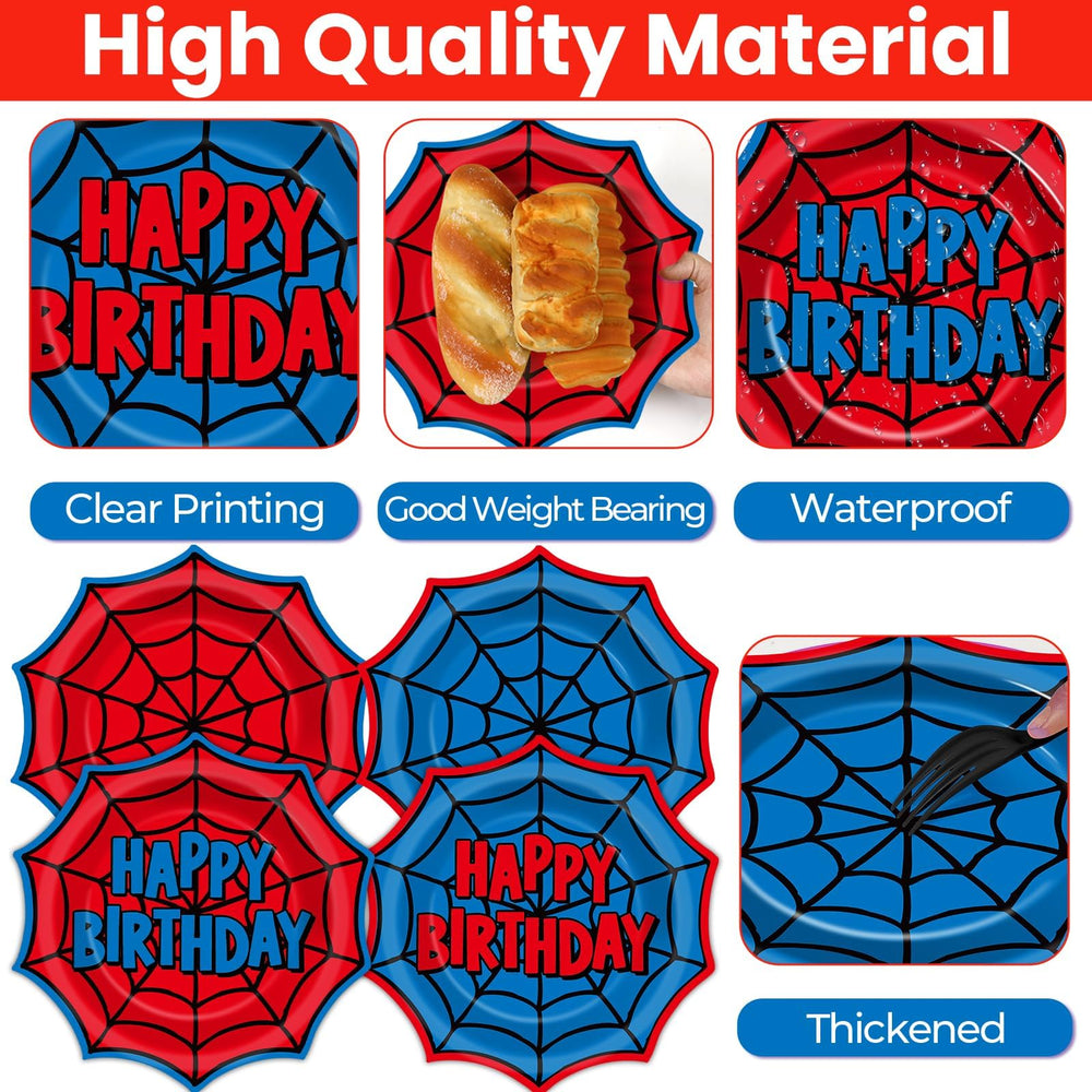 Happy Birthday lettering on Party Greeting plates makes themed parties instantly eye-catching.