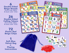 Party Hearty bingo chips help kids mark boards quickly during learning rounds.