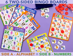 Party Hearty letter-number tokens encourage hands-on learning and independent play.