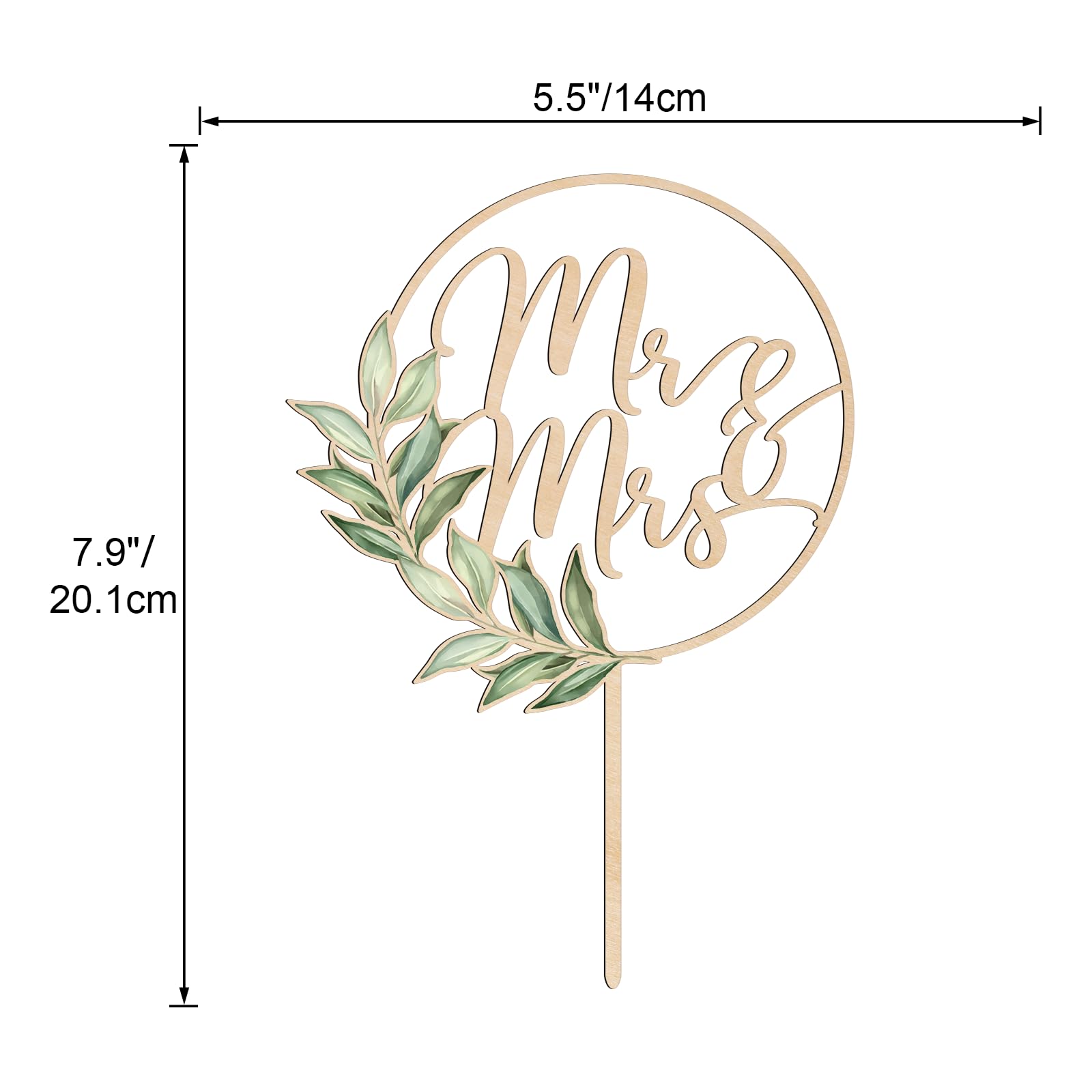 Party to Be Mr & Mrs Greeny design-02 fits 6/8 inch cakes securely.