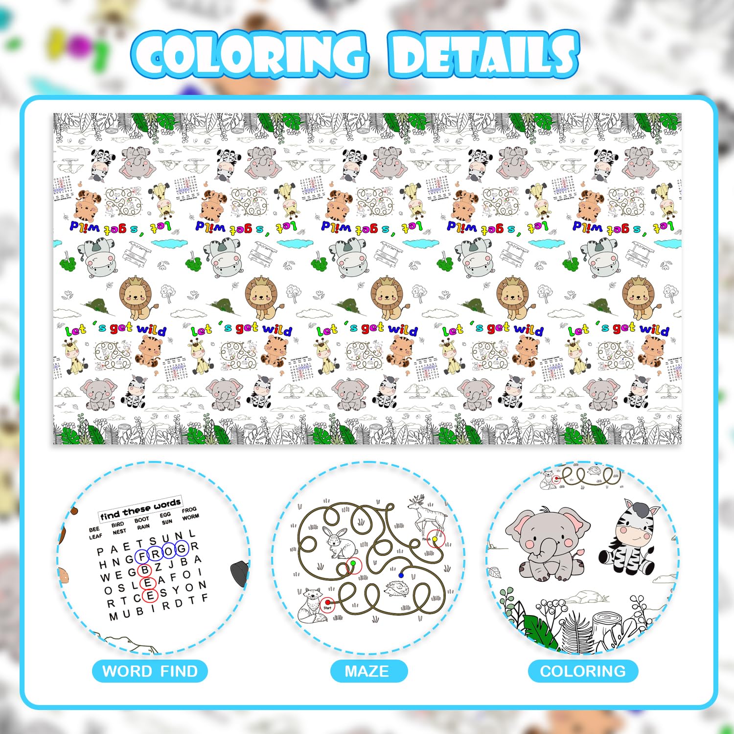 PartyGarden pre-printed patterns let kids color and personalize the scene.