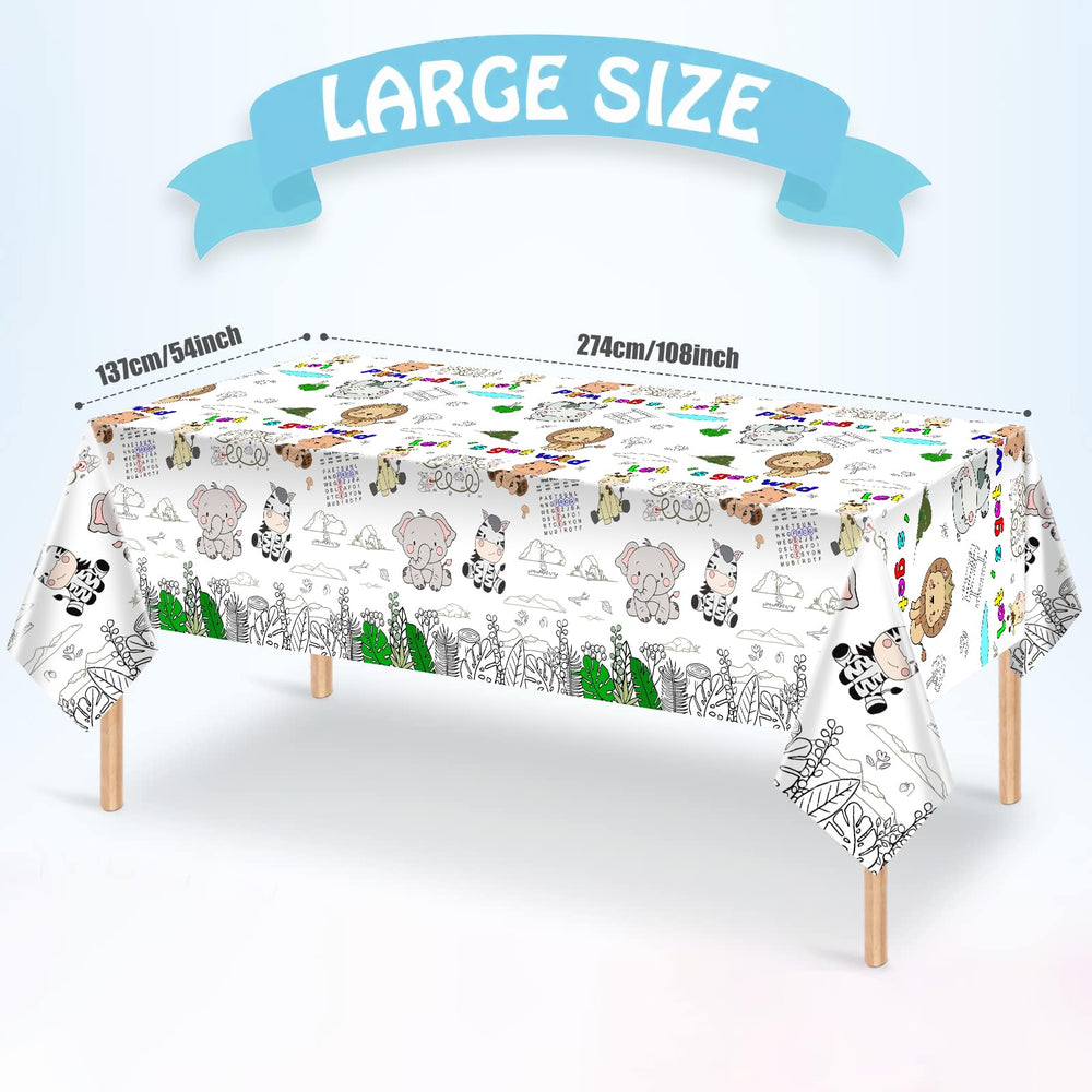 PartyGarden elephant tiger lion zebra giraffe patterns invite creative coloring fun.