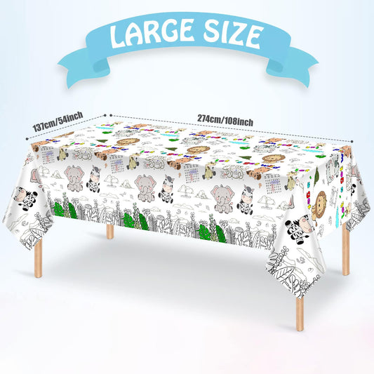 PartyGarden elephant tiger lion zebra giraffe patterns invite creative coloring fun.