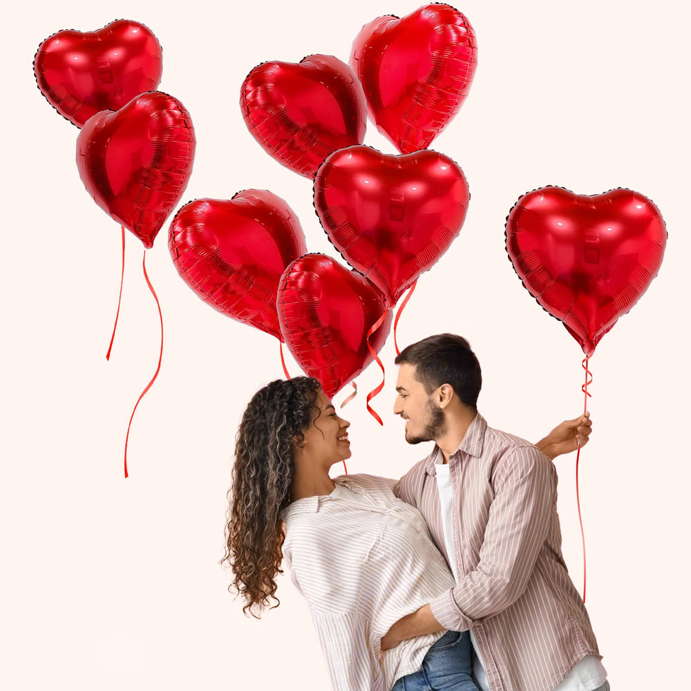 PartyGarden foil heart balloons add durable shine for weddings and elegant Valentines setups.