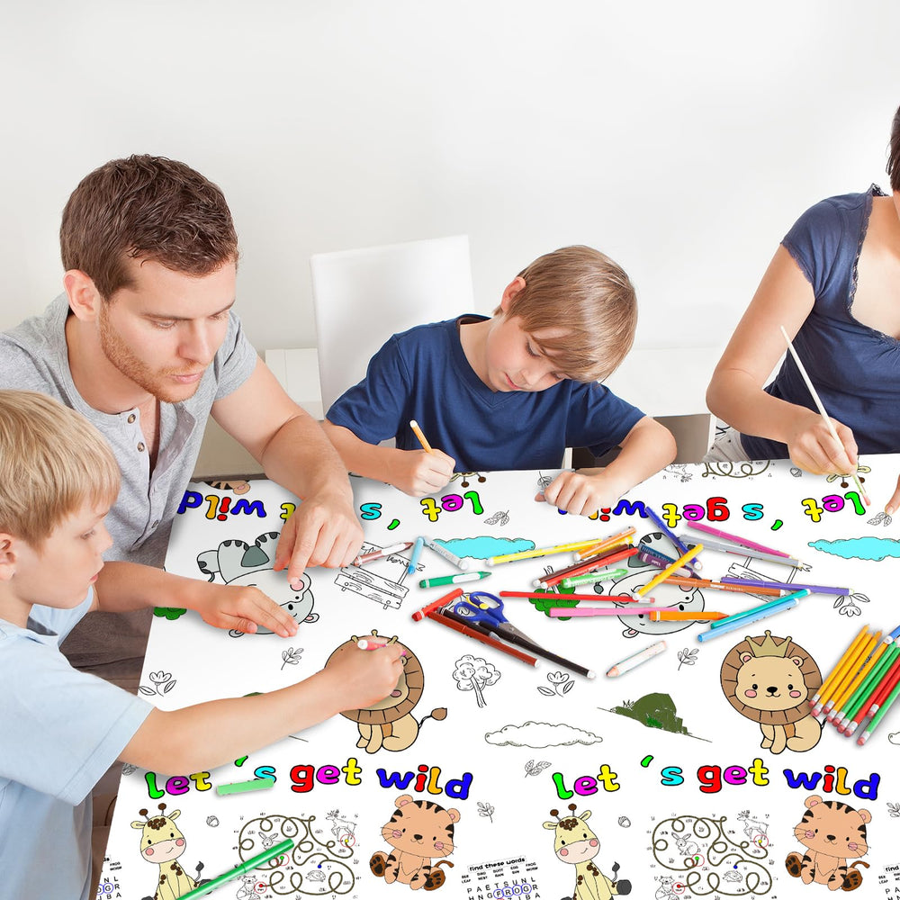 PartyGarden jungle-themed tablecloth ideal for parties and classroom activities.